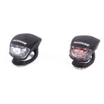 Siliconen LED Fietsverlichting Set Zwart - Incl. batterijen