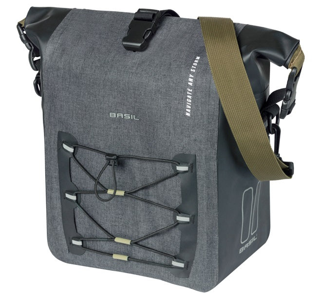 Enkele tas Basil Navigator Storm M MIK 12-15L - Zwart