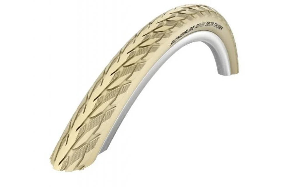 Buitenband Schwalbe Delta Cruiser Plus 37-622 (28x3/8) - Creme met Reflectie