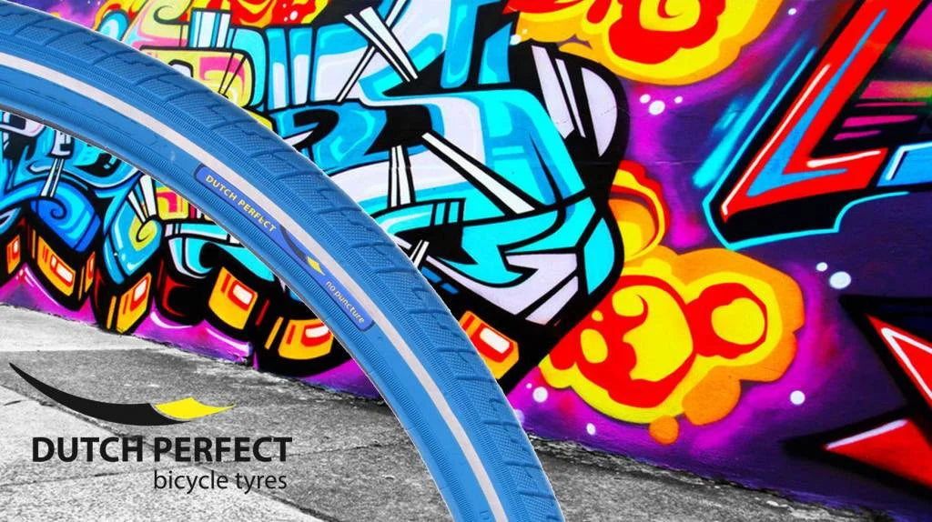 Dutch Perfect Buitenband 40-635 / 28x1-1/2 Blauw met Reflectie No-Punctur