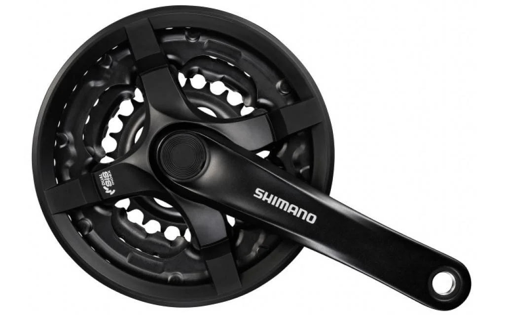 Shimano Crankstel 48/38/28 - FC-TY501 met Kettingscherm - Zwart