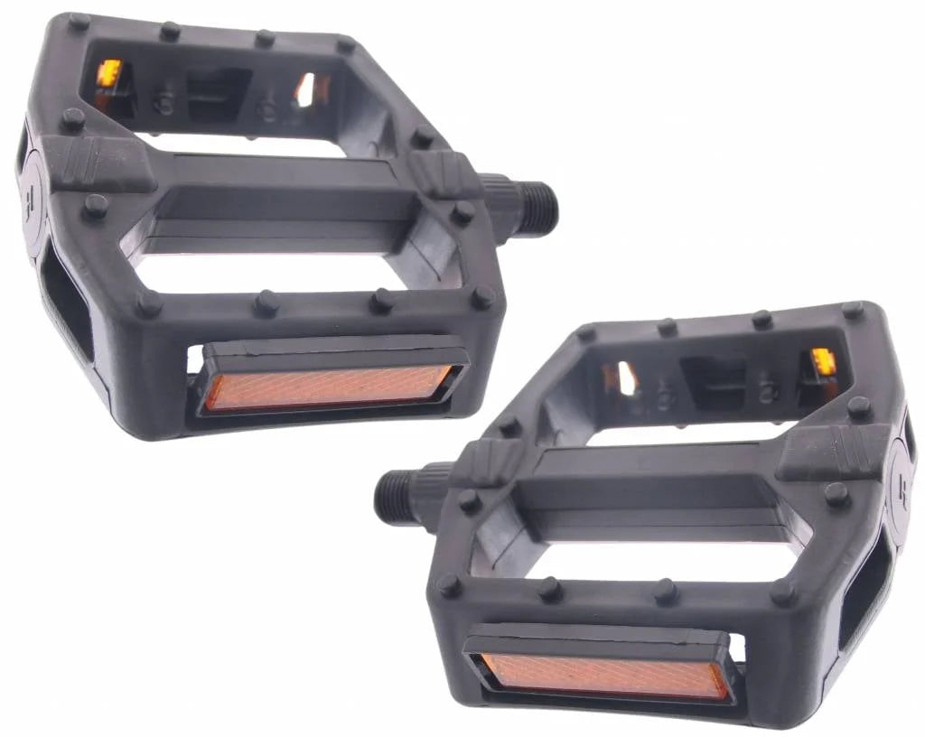 Edge BMX bicycle pedals wide - plastic - black