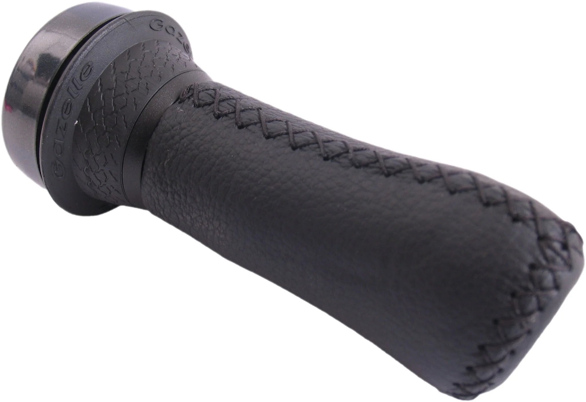 Gazelle left handlebar 100 mm with rotating bell - black Aero leather