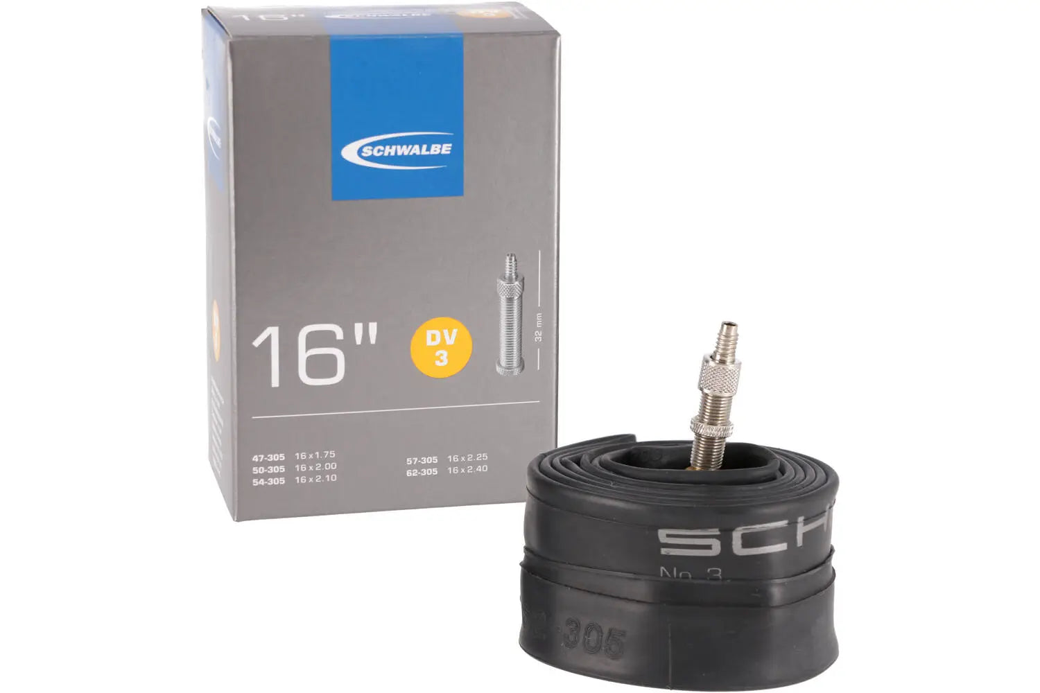Binnenband Schwalbe DV3 16" - 32mm Ventiel