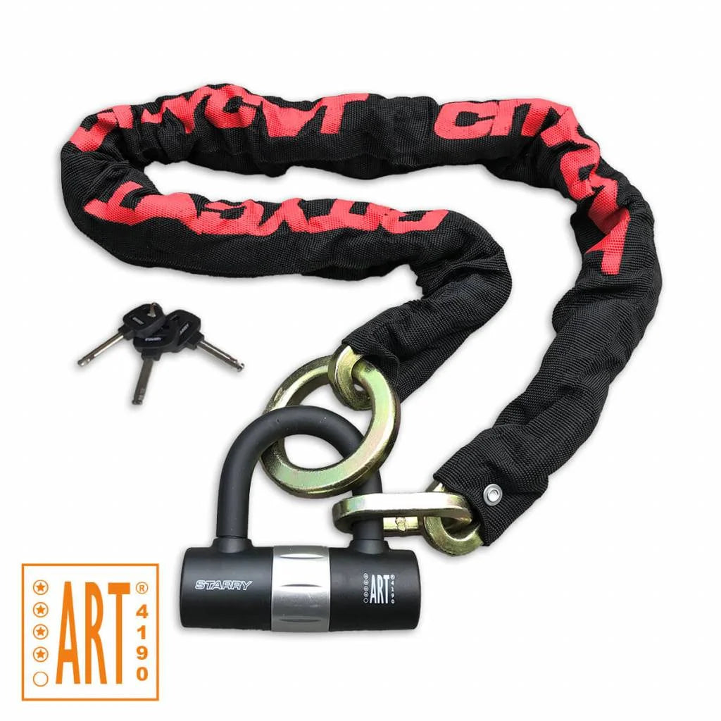 Starry Citycat Chain Lock ART-4 - 120cm - Black/Red