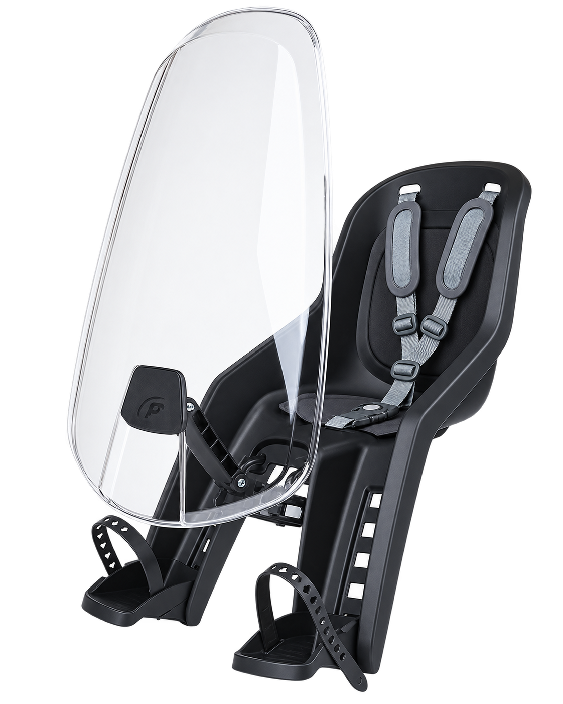 Polisport Bubbly Mini Evo Kinderzitje Voor met Windscherm - Zwart / Grijs