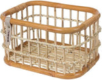 Rotan fietsmand Basil Green Life - Medium - Voorop Natural Bruin