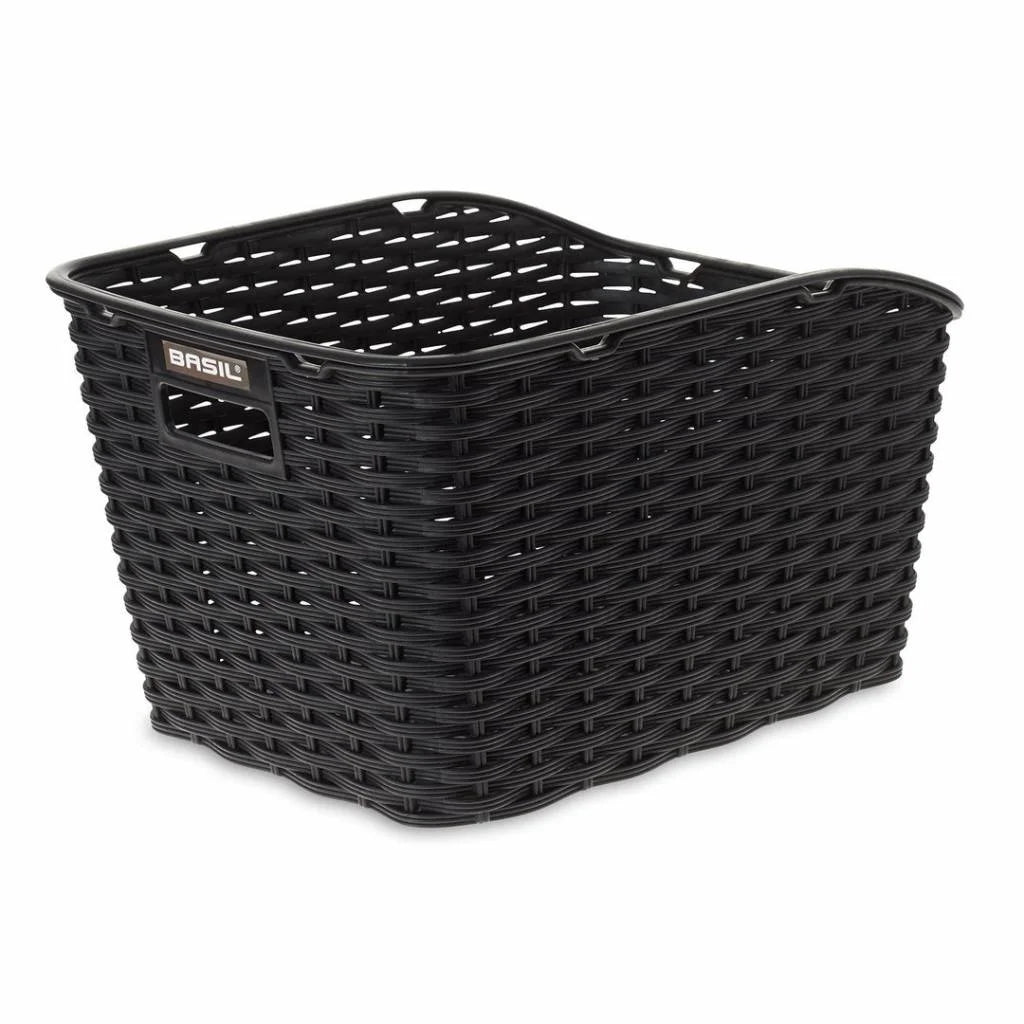 Basket Basil Weave Wp Plastic Black