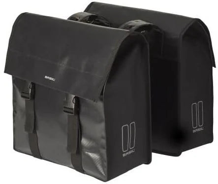 Dubbele fietstas Basil Urban Load 48-53 Liter - Zwart Reflective