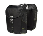 Dubbele fietstas Basil Miles Double Bas 34 Liter - Zwart / Lime