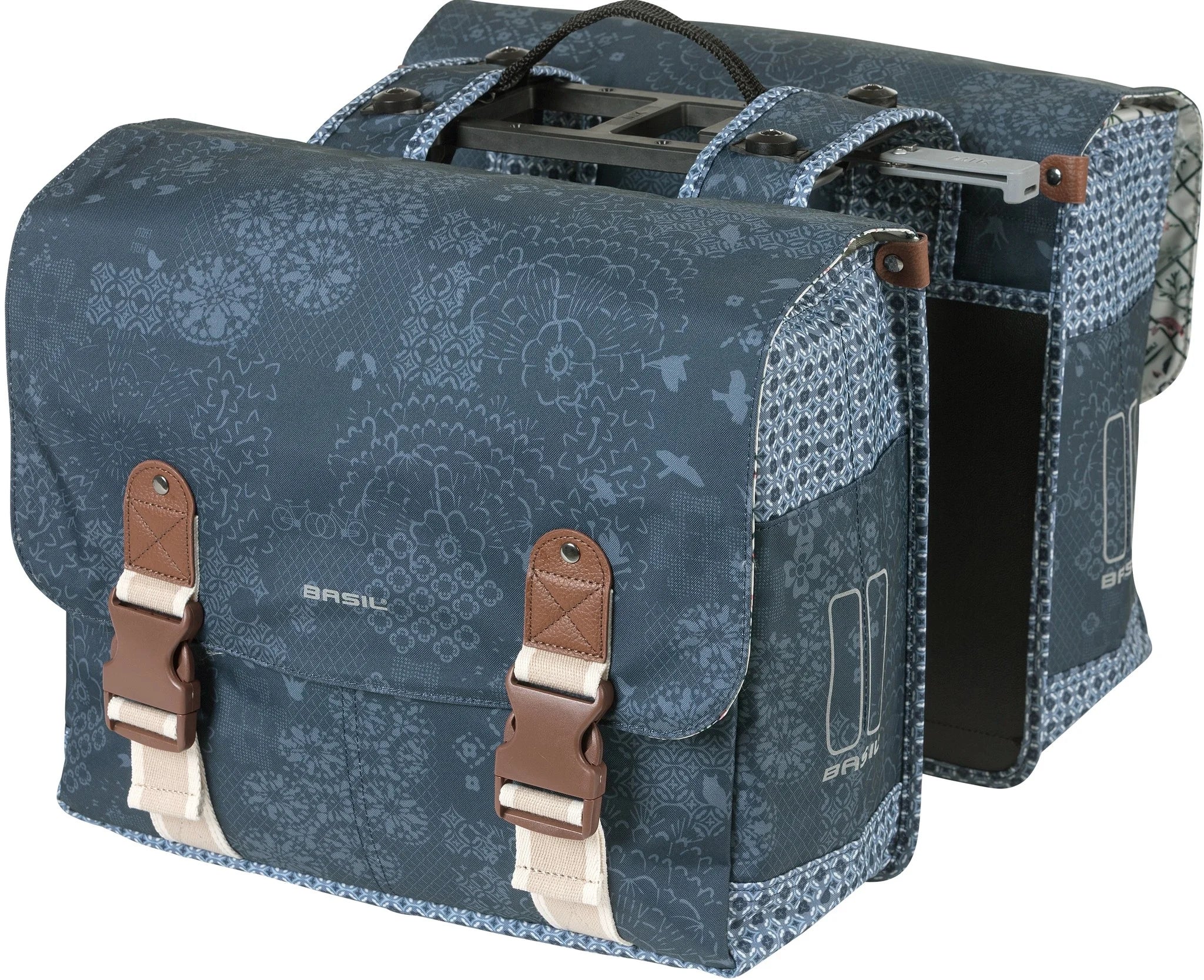 Dubbele fietstas Basil Bohème MIK - 35 liter - blauw