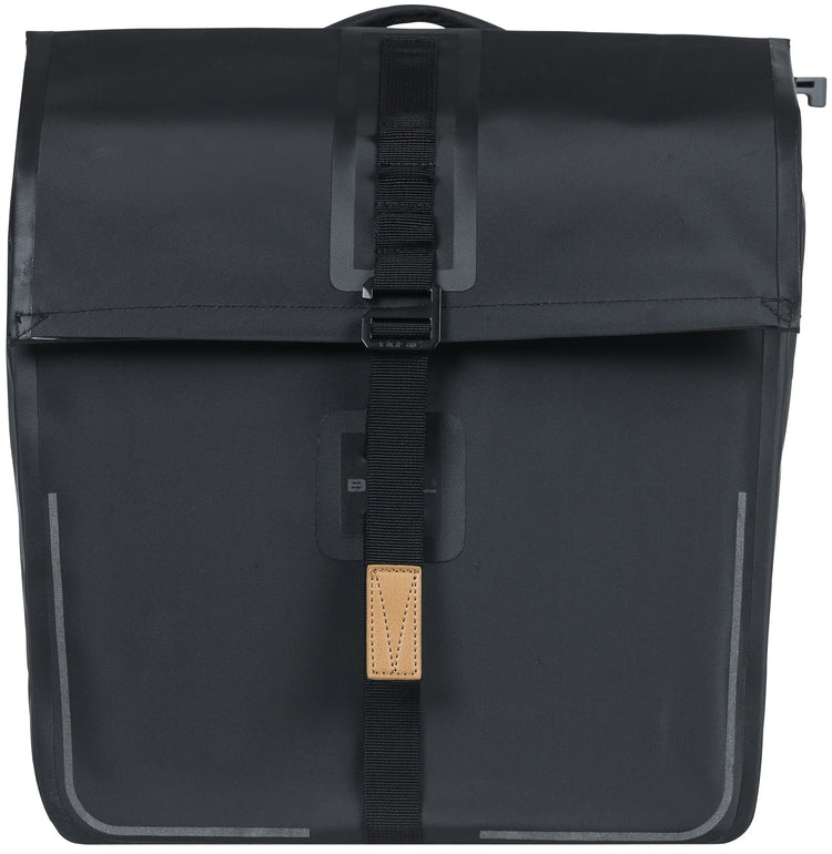 Basil Urban Dry Dubbele Fietstas – 50L, Waterdicht, Universeel Mount, Reflecterend – Zwart