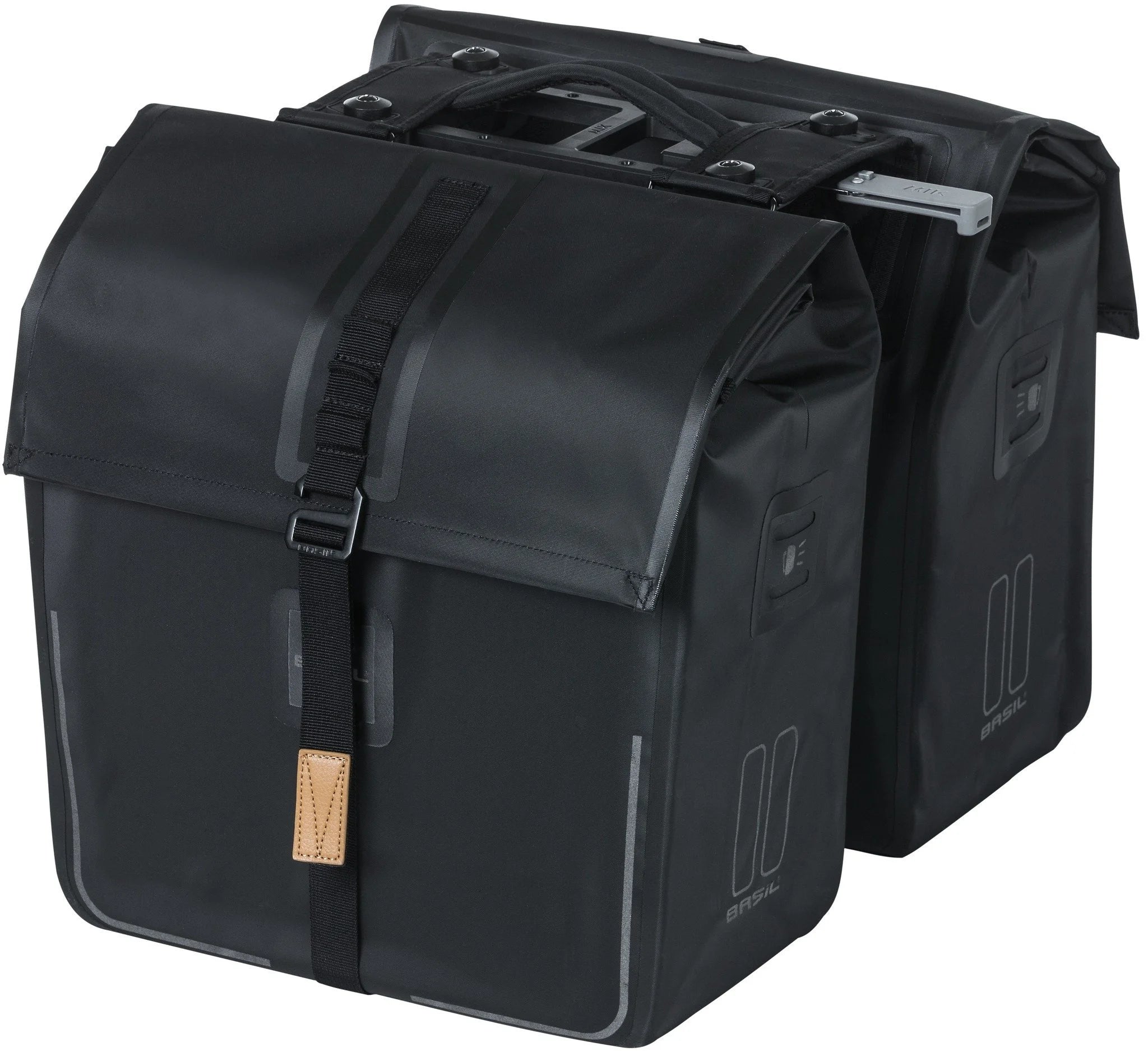 Dubbele fietstas Basil Urban Dry MIK - 50 liter - Mat Zwart