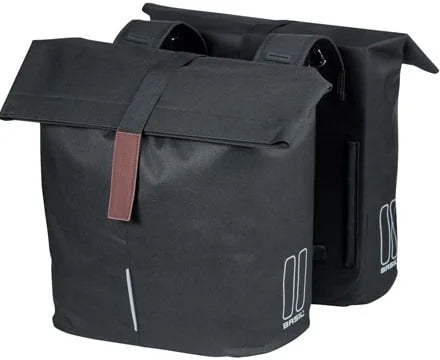 Dubbele Fietstas Basil City - 28 tot 32 Liter - Zwart