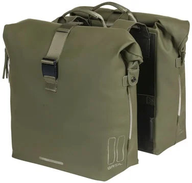 Dubbele fietstas Basil SoHo Nordlicht - 41 liter - mosgroen