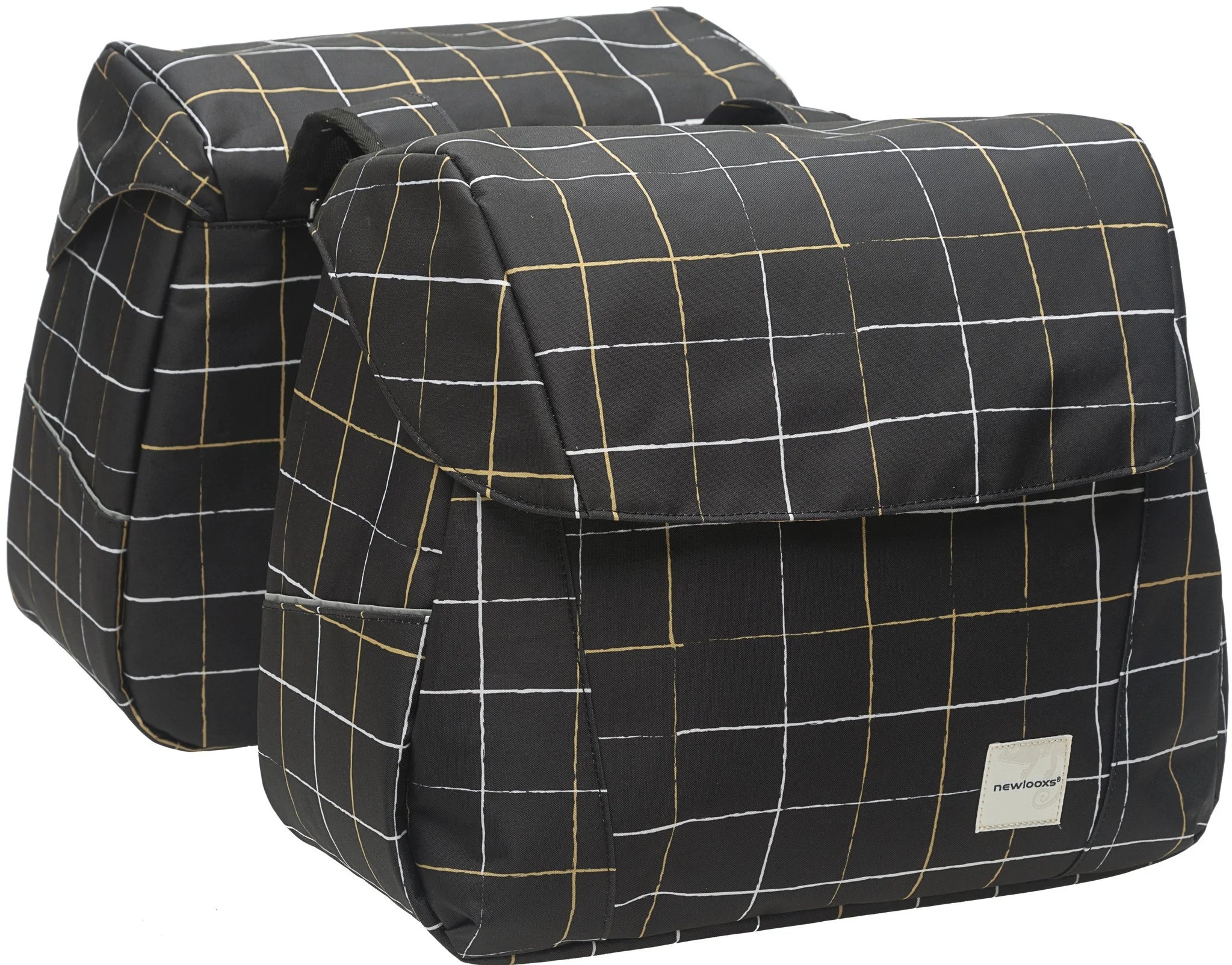 Dubbele fietstas New Looxs Joli Double - 37 liter - check black