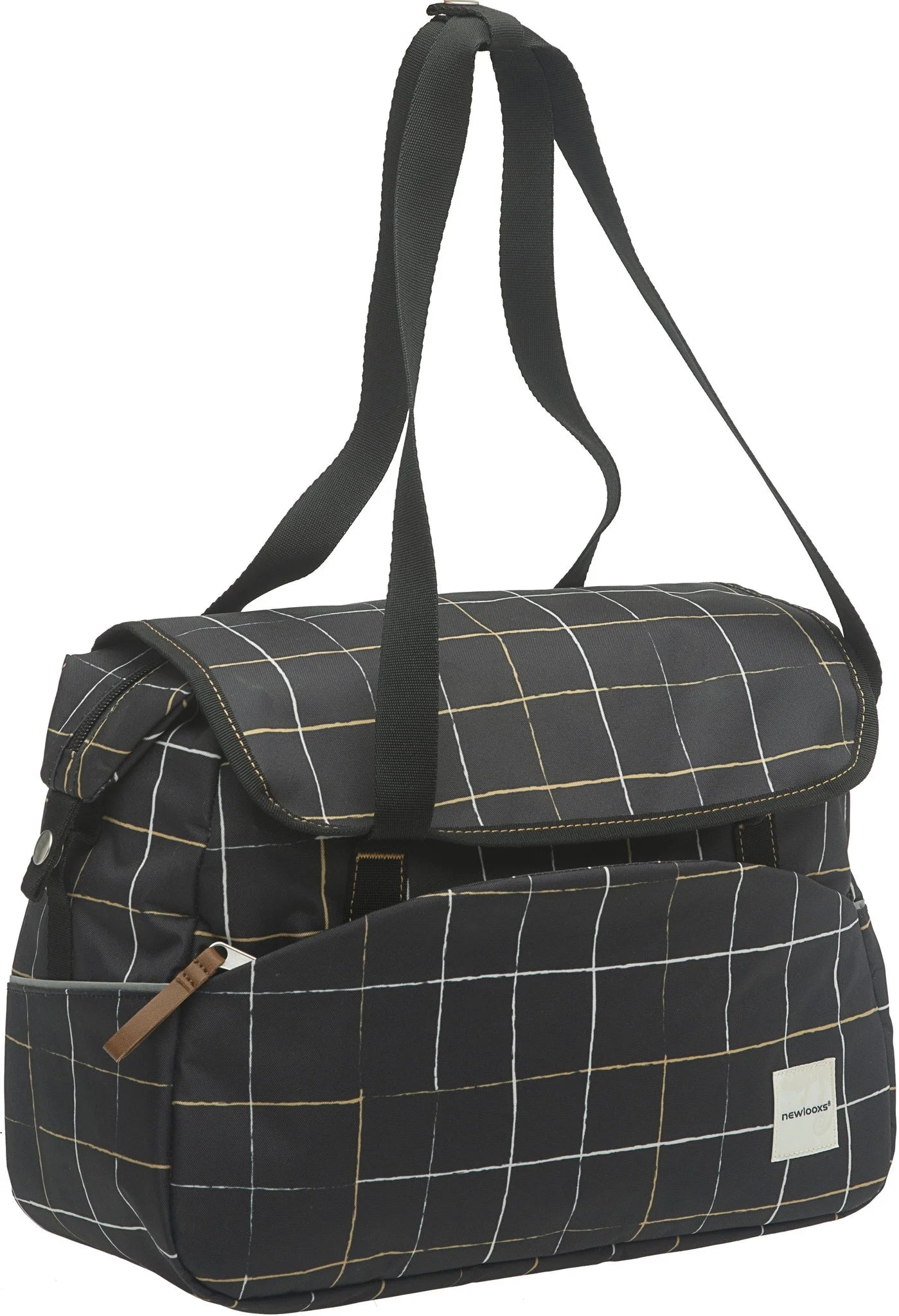 Enkele fietstas / schoudertas New Looxs Tosca - 16 liter - check black