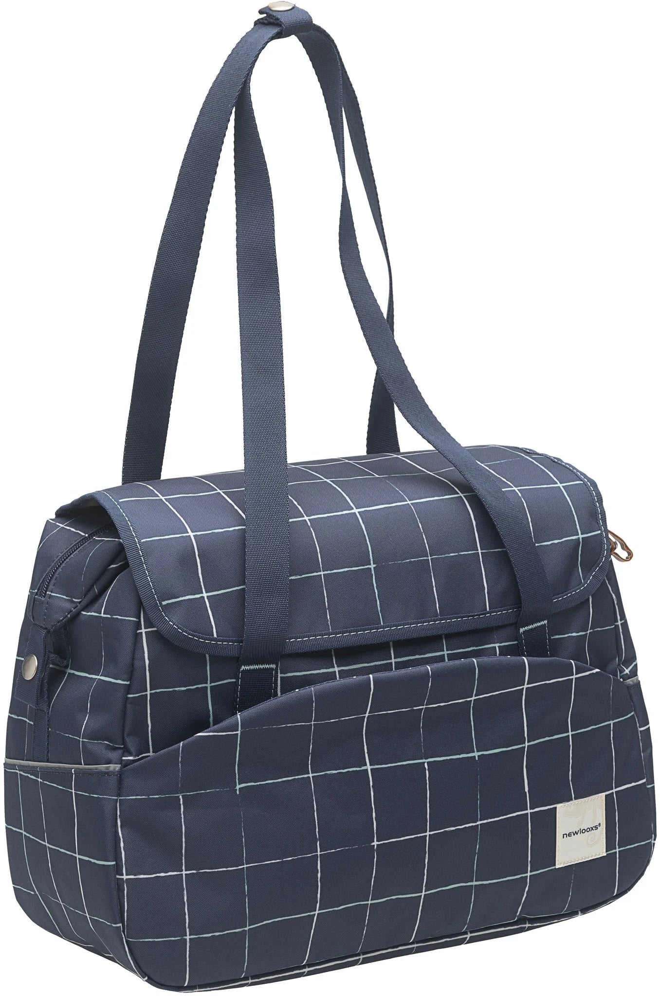 Enkele fietstas / schoudertas New Looxs Tosca - 16 liter - check blue