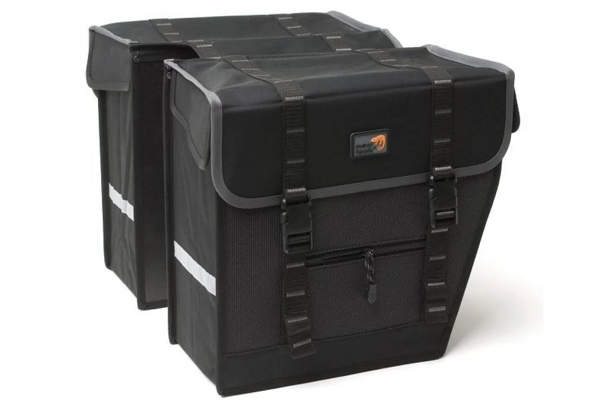 Dubbele fietstas New Looxs Superior Maxi - 42 liter - zwart / grijs