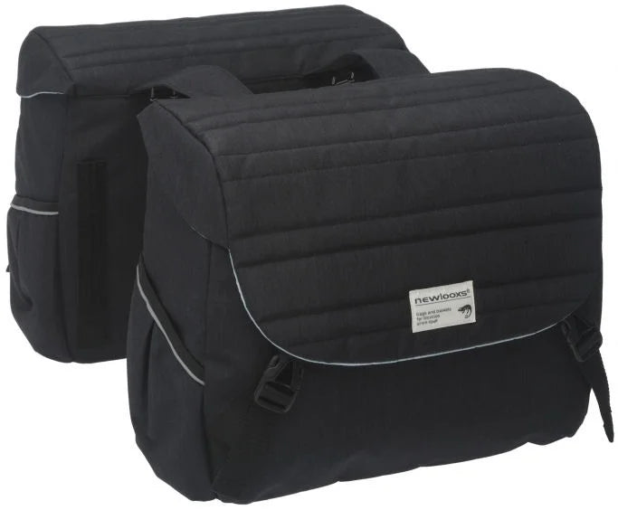 Dubbele Fietstas New Looxs Mondi Joy Double - Quilted Black - 38Ltr