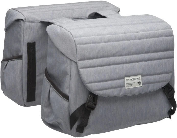 Dubbele Fietstas New Looxs Mondi Joy Double - Quilted Grey - 38Ltr
