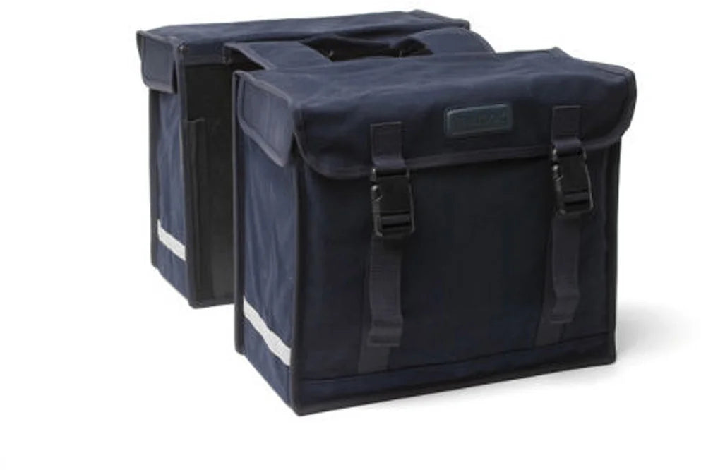 Dubbele fietstas New Looxs Canvasbag Deluxe zwart - 46 liter