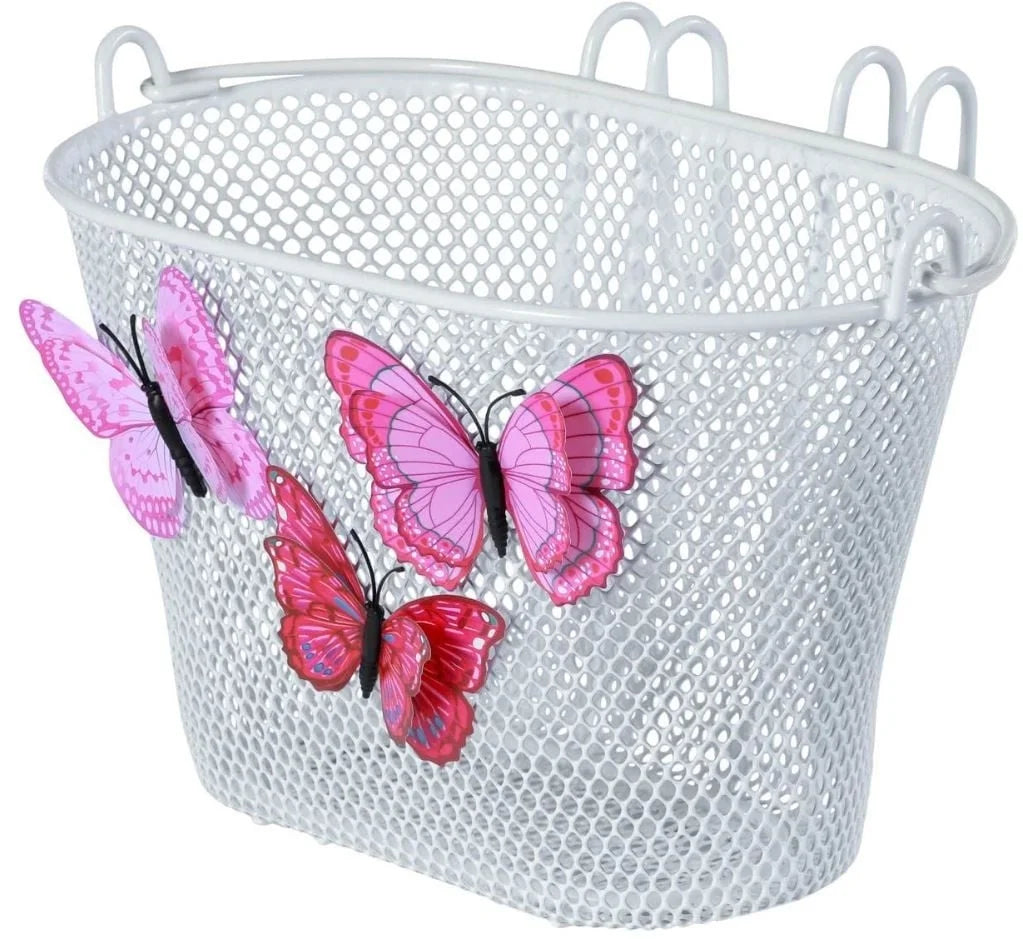 Kinderfietsmand Basil Jasmin Butterfly - Wit