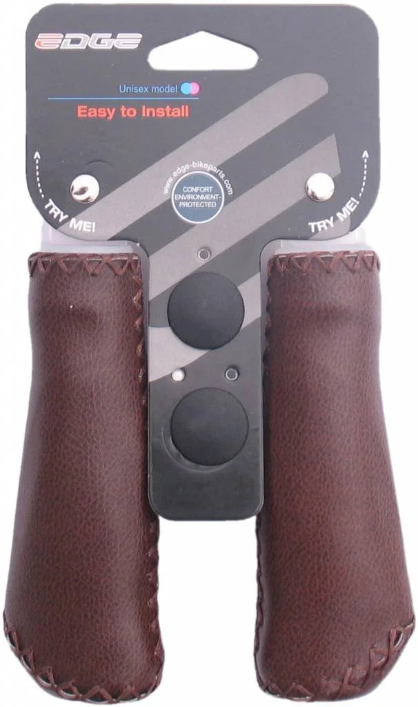 Handvatset Edge Leer - Mat Donkerbruin - 2 x 135mm