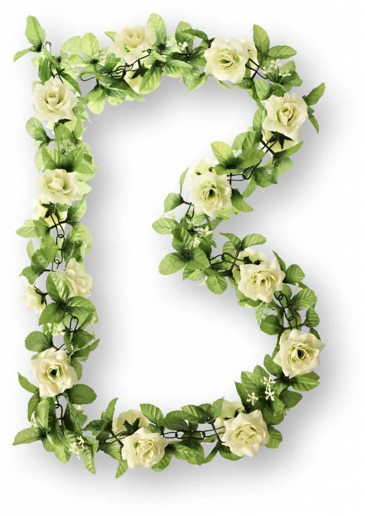 Flower String Basil Roses-White