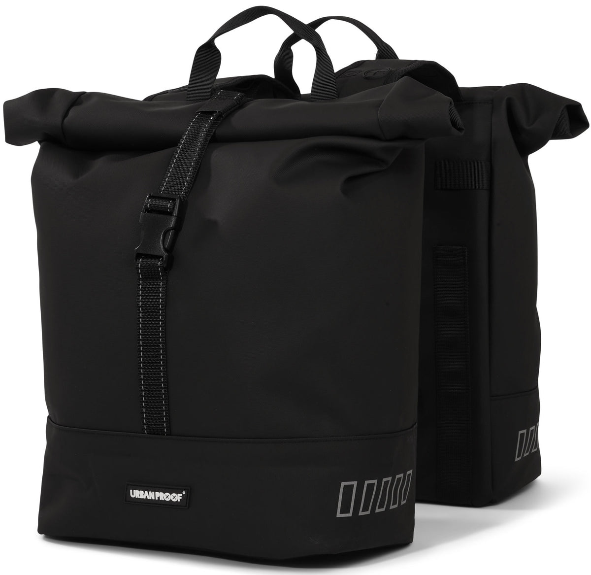 Urban Proof Rolltop Dubbele Fietstas 38L - Zwart