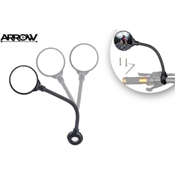 Arrow Fietsspiegel – Verstelbaar – Stuurbevestiging 22,2mm – Zwart