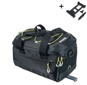 Bagagedragertas / schoudertas Basil Miles Trunkbag MIK 7 liter - zwart/lime