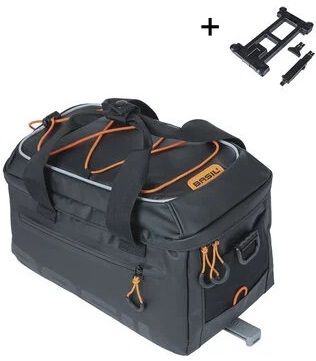 Basil Miles Tarpaulin MIK Luggage Carrier Bag - 7 Liters - Black/Orange