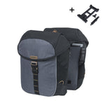 Dubbele fietstas Basil Miles Double Bag MIK 34 liter - zwart/grijs