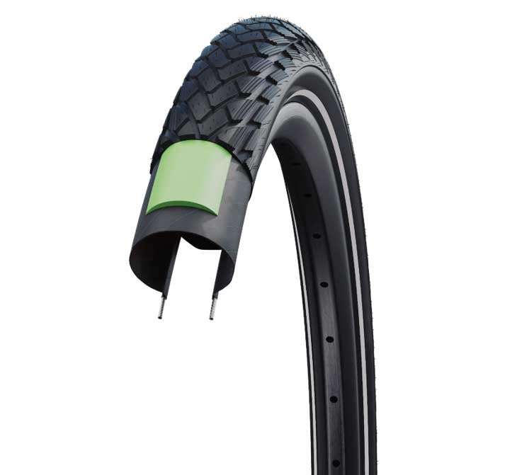 Buitenband Schwalbe Marathon GreenGuard 47-305 - Zwart met Reflectie