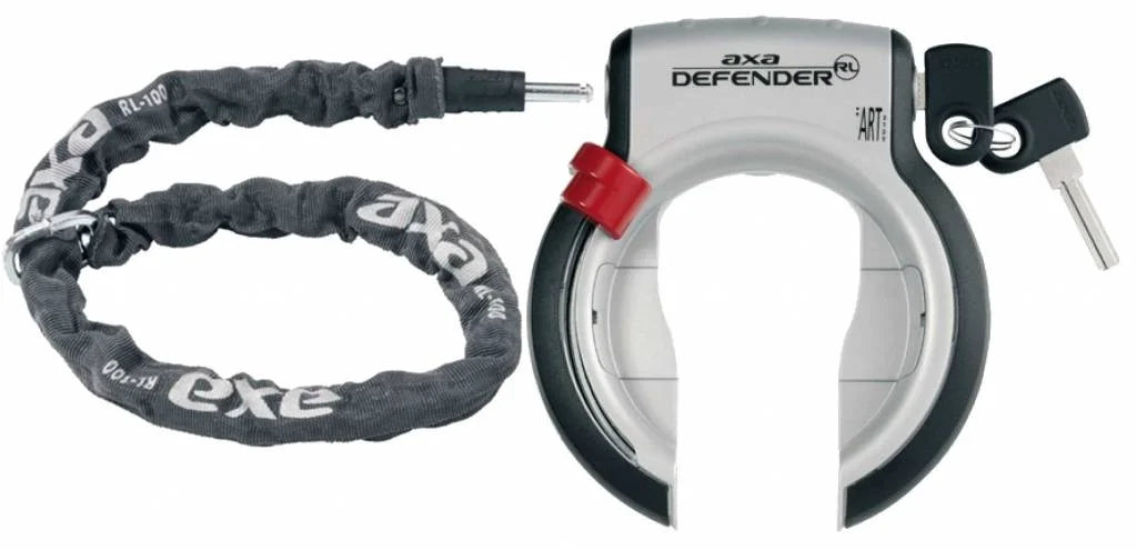 Duo Deal AXA Defender Ring Lock + RLC100 Plug-in Chain Gray