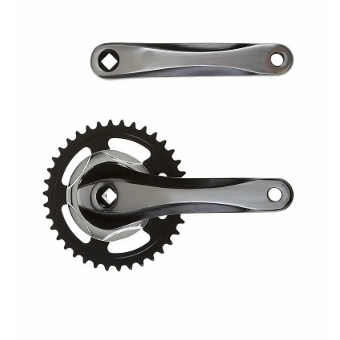 Crankstel  Falkx 2 Tone 38T - Zwart / Zilver
