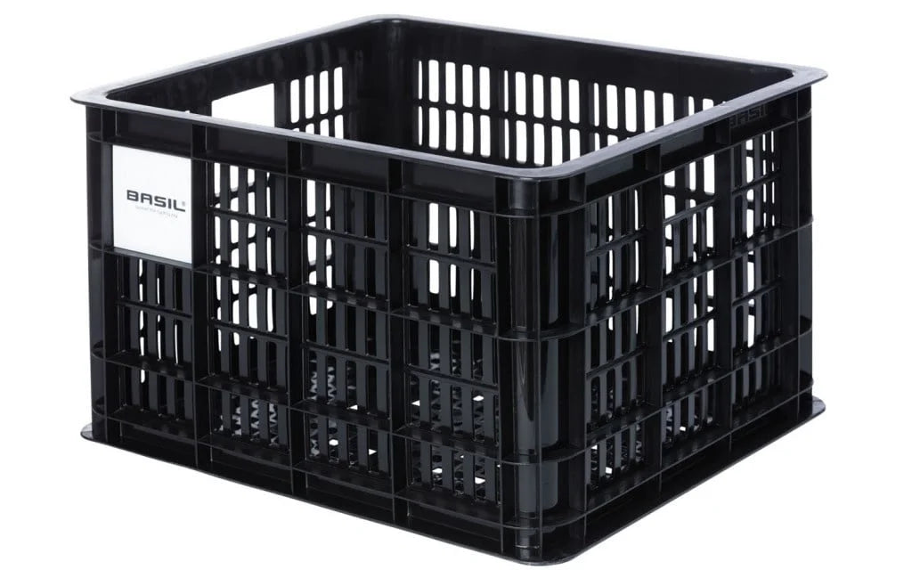 Recycled Bicycle Crate Basil Crate M 29.5 Liter - Black