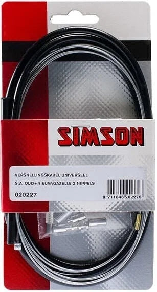 Simson Versnellingskabelset S.A. / Gazelle - Zwart